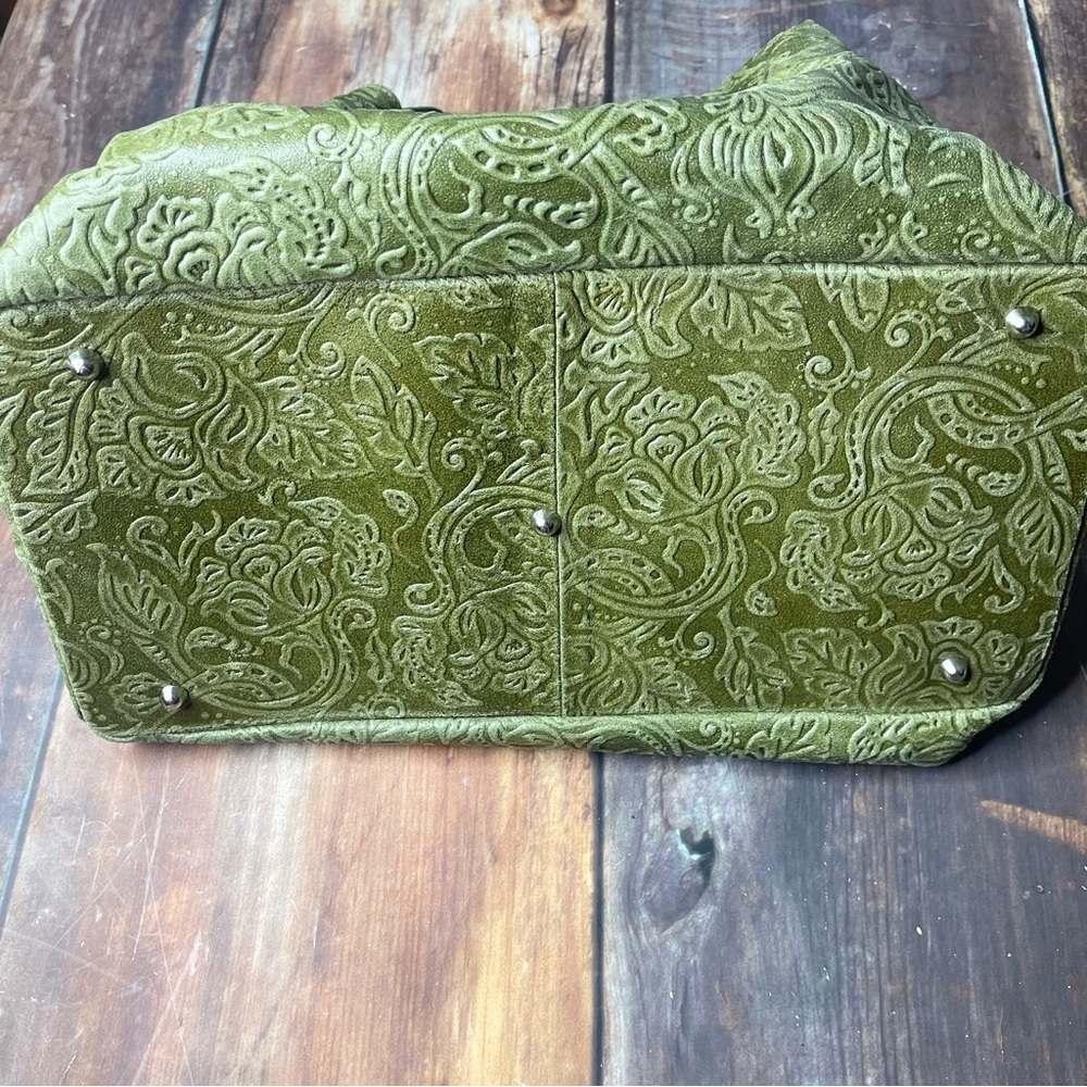 ISADORA green Italian leather bag - Picture 8 of 11